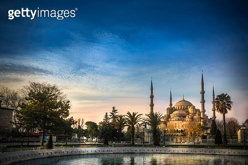The Blue Mosque Sultanahmet at sunset in Istanbul Turkey , Sultan Ahmed ...