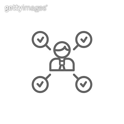 Tasks man mark outline icon. Elements of Business illustration line ...