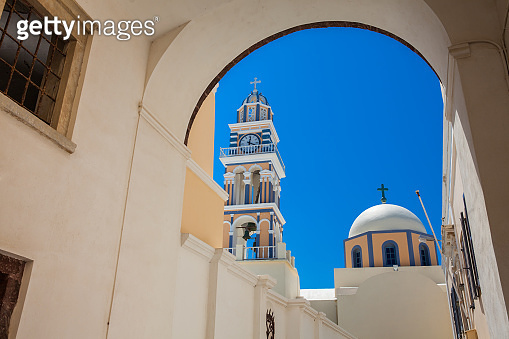 Bell tower and dome of the Saint John the Baptist church in the city of ...