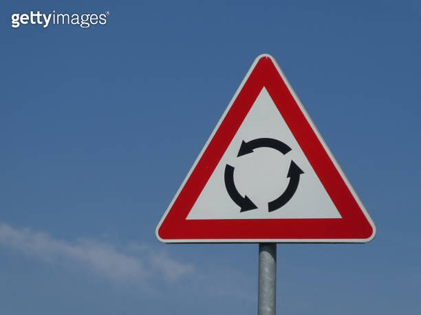Circular Intersection warning traffic road sign roundabout (1163310238 ...