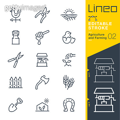 Lineo Editable Stroke - Agriculture and Farming line icons (1148830127 ...