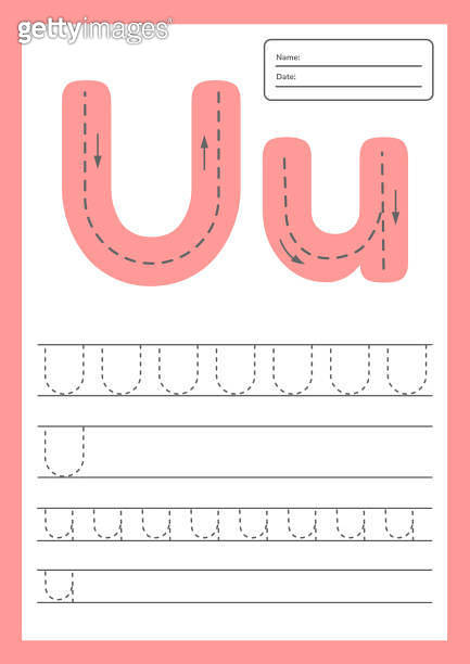 Trace letters worksheet a4 for kids preschool and school age. Vector ...