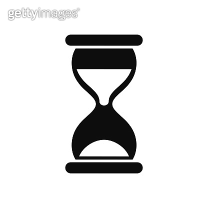 Vintage hourglass, sandglass timer, clock flat icon for apps and ...