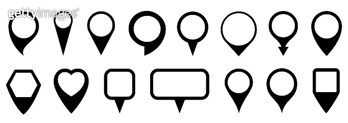 Set pin map marker pointer icon, GPS location flat symbol – vector for ...