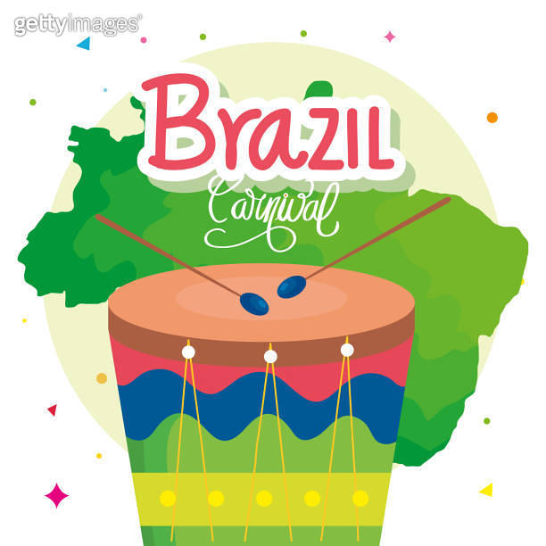 poster of carnival brazil with drum and decoration (1203166938) 일러스트 ...
