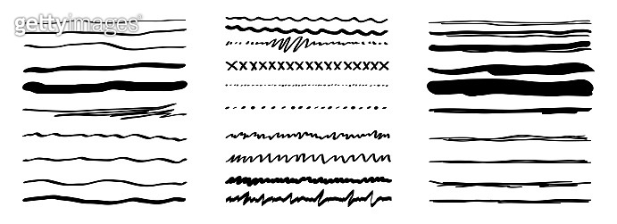 Line hand drawn vector set isolated on white background. Collection of ...