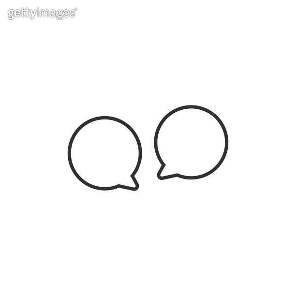 Two linear Speech bubbles icon. two round speech bubbles. Editable ...
