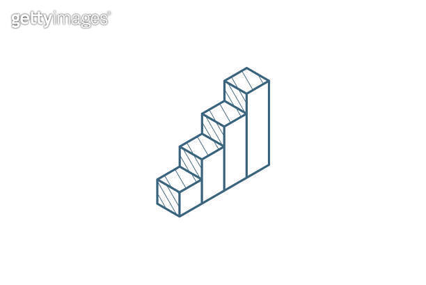 mobile network signal isometric icon. 3d line art technical drawing ...