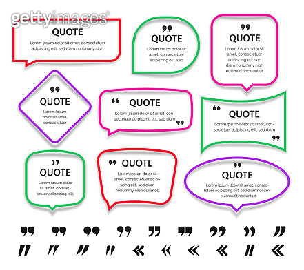 Set of colorful frame textboxes and quotes (1255630314) - 게티이미지뱅크