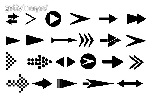 Arrows big black set icons. Arrow icon. Collection of concept arrows ...