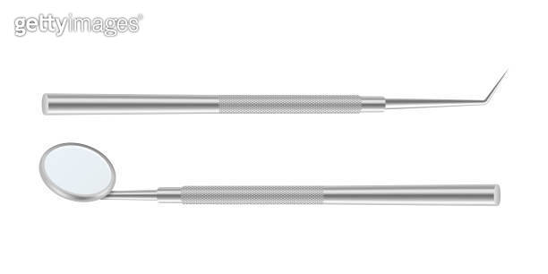 Vector 3d Realistic Dental Inspection Mirror and Probe for Teeth ...