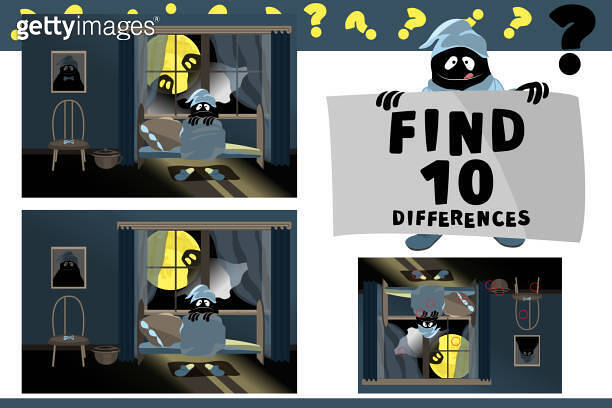 Find 10 differences. Educational game for children. Cartoon vector ...