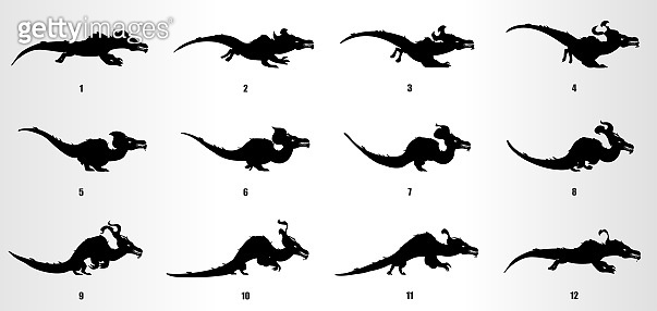 Dragon Run cycle animation frames, loop animation sequence sprite sheet ...