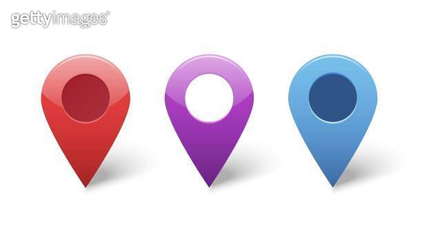 Map pin gps pointer markers for destination location vector icons set ...