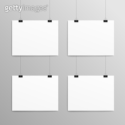 Template of empty paper A4 size sheets realistic vector illustration ...