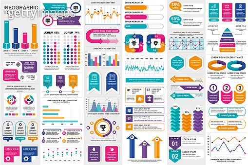 Bundle infographic elements data visualization vector design template ...