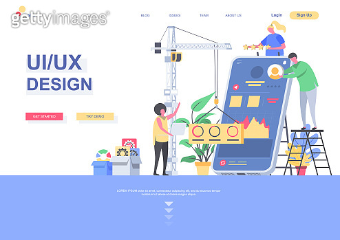 Modern flat web page design template concept of UX, UI Design ...