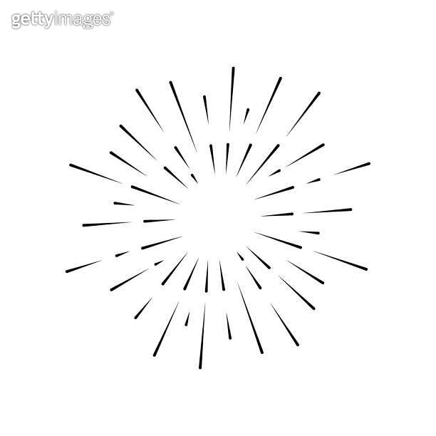 Sun rays hand drawn, linear drawing (1265035163) - 게티이미지뱅크