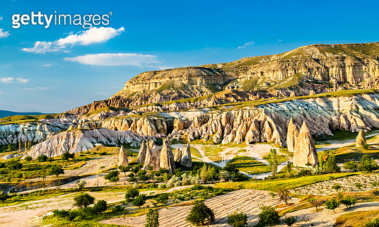 Rock formations of Rose Valley at Goreme National Park in Turkey ...