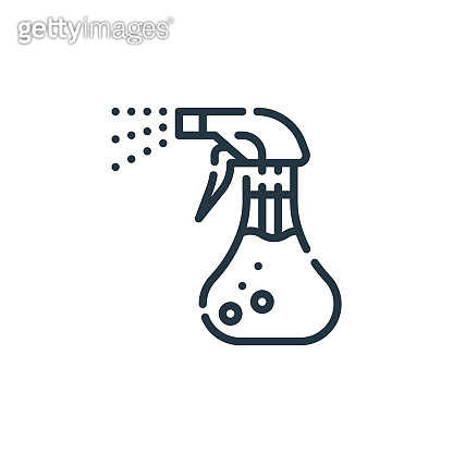 spray vector icon isolated on white background. Outline, thin line ...