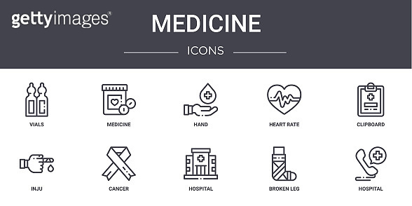 medicine concept line icons set. contains icons usable for web, logo ...