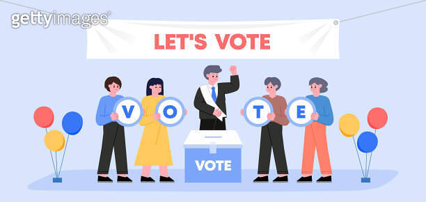 Voting and Election concept Vector illustration. Pre-election campaign ...