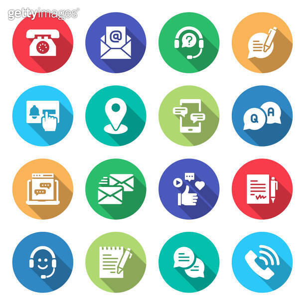 Simple Set of Contact Us and Support Related Vector Flat Icons. Symbol ...