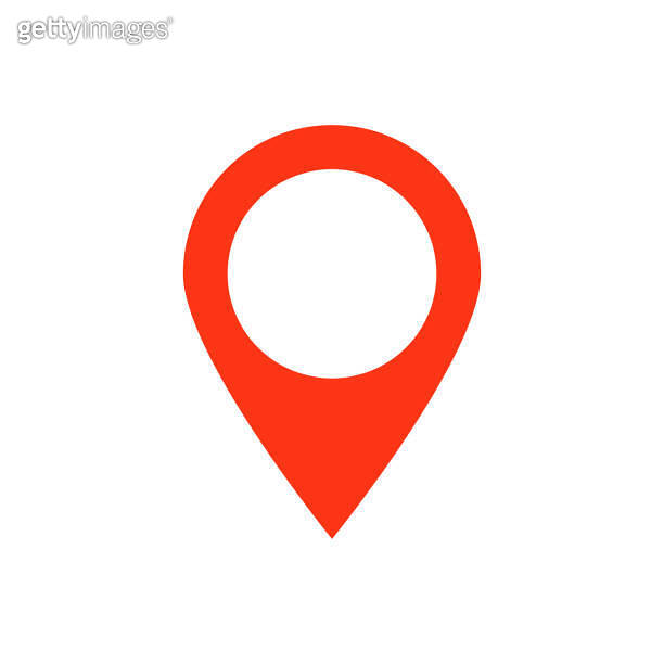 Red map pointer vector icon marker location. GPS location symbol ...
