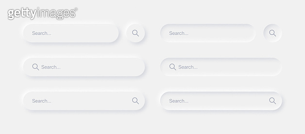 Neumorphic Search Bars Light UI Design Elements Set Vector (1272085558 ...