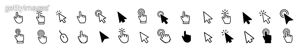 Cursor icon set vector. Mouse arrow pointer. Cursor mouse icon ...
