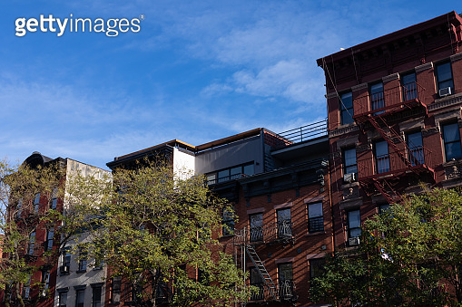 Row of Colorful Old Residential Buildings in the East Village of New ...