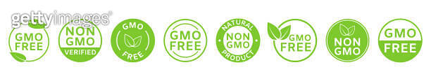 Non GMO labels. GMO free icons. Healthy organic food concept. No GMO ...