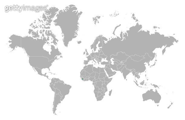 Sierra Leone on detailed world map. With overlay Sierra Leone flag. The ...