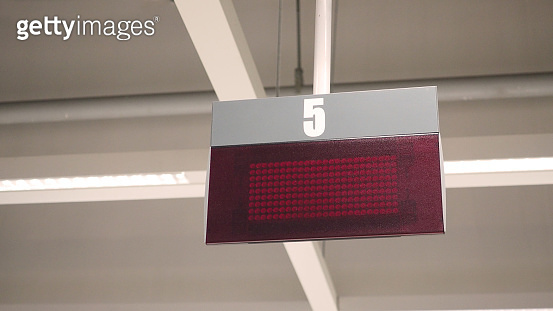 Digital sign for queue counter. (Display Board system in LED light ...