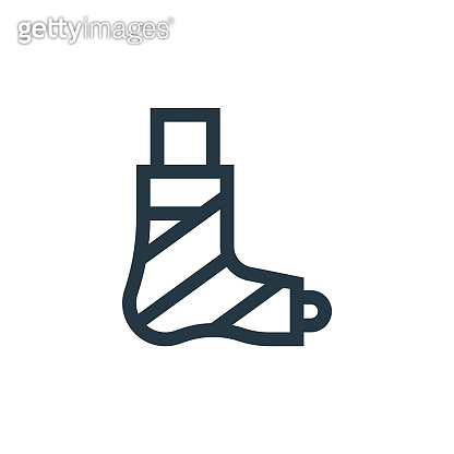 broken leg icon vector from nursing concept. Thin line illustration of ...