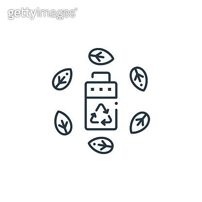eco battery icon vector from mother earth day concept. Thin line ...