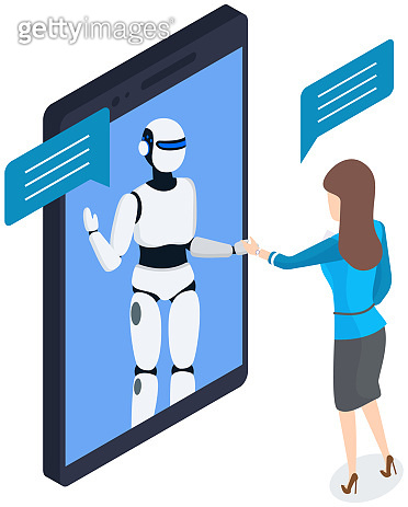 Chatbot concept support robot technology digital chat bot app on ...
