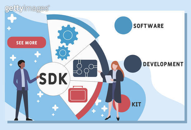 Vector website design template . SDK - Software Development Kit acronym ...