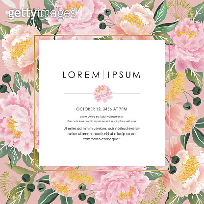 Vector illustration of a beatiful floral frame in spring for Wedding ...