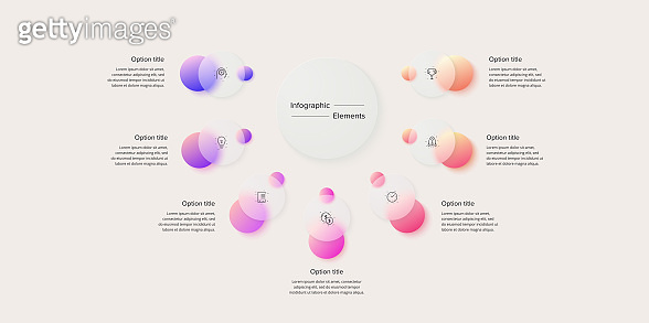 Business process chart infographics with 7 step circles. Circular ...