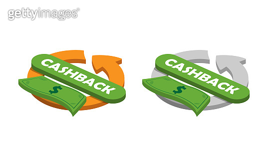 Cash Back vector icons in two styles. CashBack symbol in isometric ...
