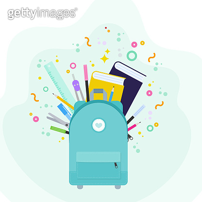 backpack full of school supplies