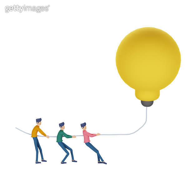 3D render illustration of teamwork business brainstorming Idea concept ...