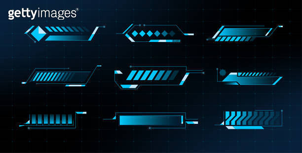Loading Bars Set. Sci Fi Modern. HUD futuristic user interface Progress ...
