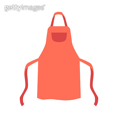 Kitchen red apron cartoon icon or symbol, flat vector illustration ...