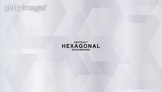 Abstract gray hexagons overlapping pattern on white background ...
