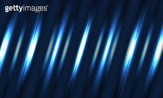 Dark blue geometric background with diagonal glowing light luminous ...