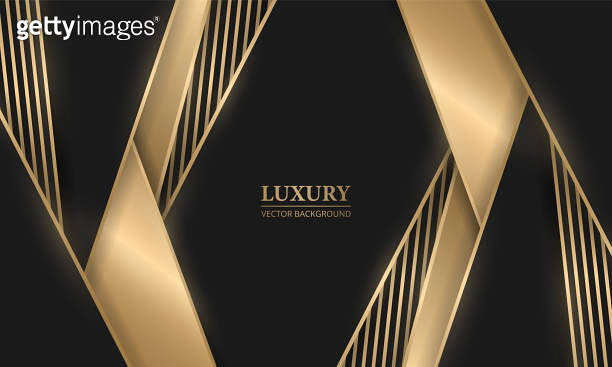 Abstract black and gold lines and shapes luxury background (1341535730 ...