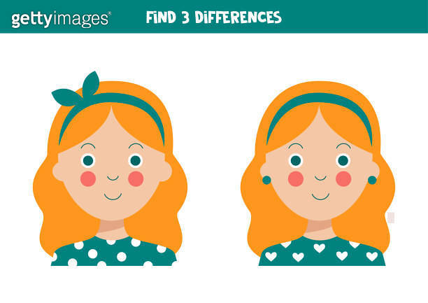 Find three differences between two cute girls. (1360937138) - 게티이미지뱅크