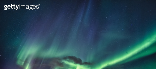 Aurora Borealis, Northern Lights glowing in the night sky (1294458405 ...